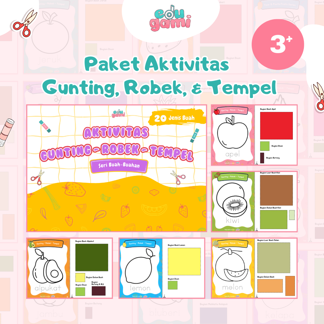Aktivitas Gunting Tempel untuk Melatih Motorik Anak