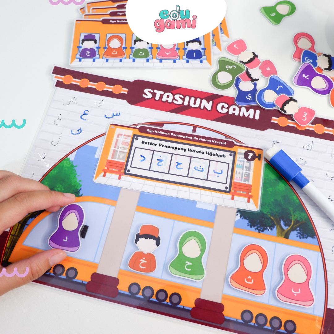 Mainan Edukasi Kereta Hijaiyah untuk Belajar Huruf Arab